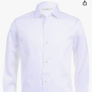 White Calvin Klein Sateen dress shirt boys size 12